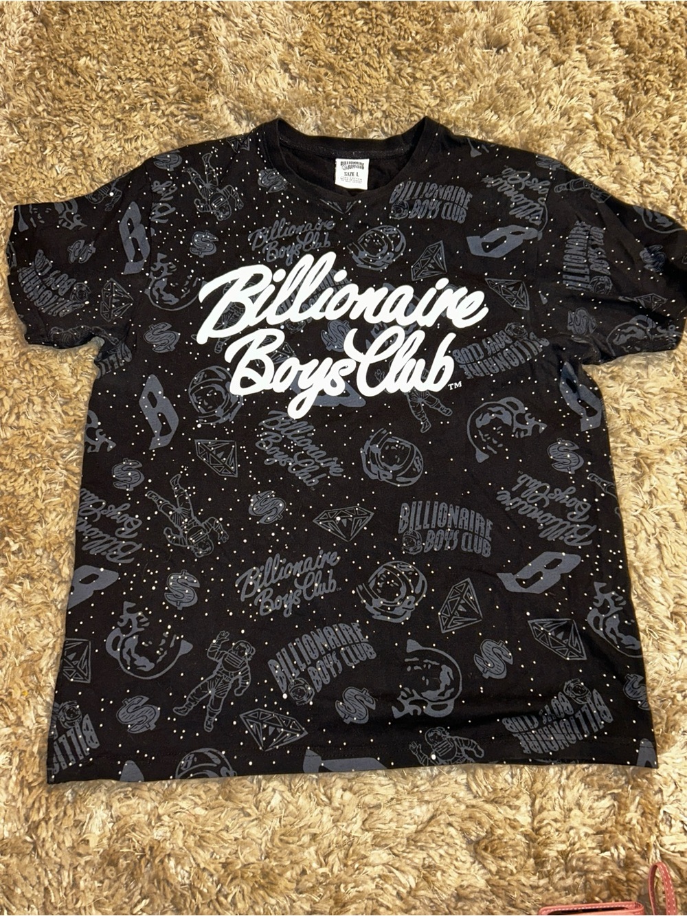 Billionaire Boys Club Men’s Black Galaxy Graphic Logo Tee